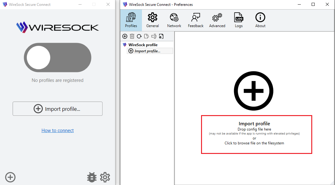 Import profile