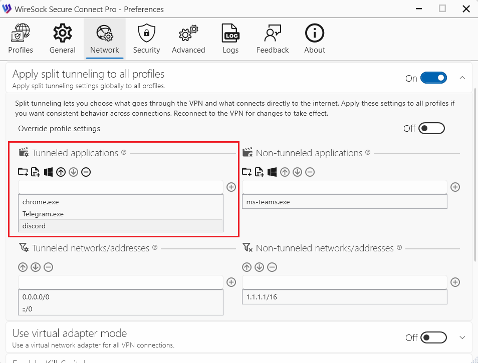 Tunneled applications