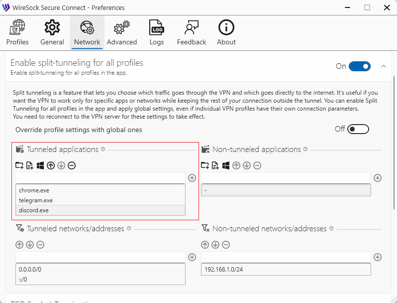 Tunneled applications
